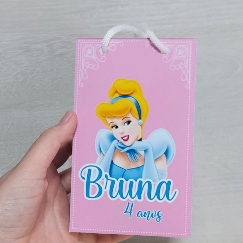Sacolinha Surpresa CINDERELA Personalizada (10x15cm)  Lembrancinha Festa Infantil
