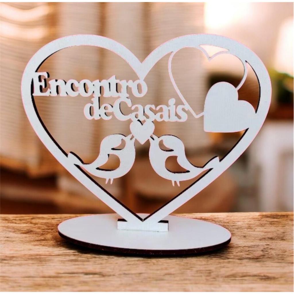 Lembrancinhas Personalizadas para  Encontro de Casais ECC em MDF cor Branca