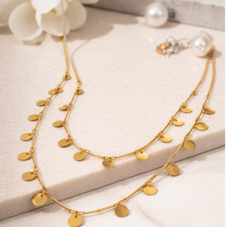 Colar Duplo Folheado a Ouro e Prata 2 em 1 medalinha em Oferta na Shopee