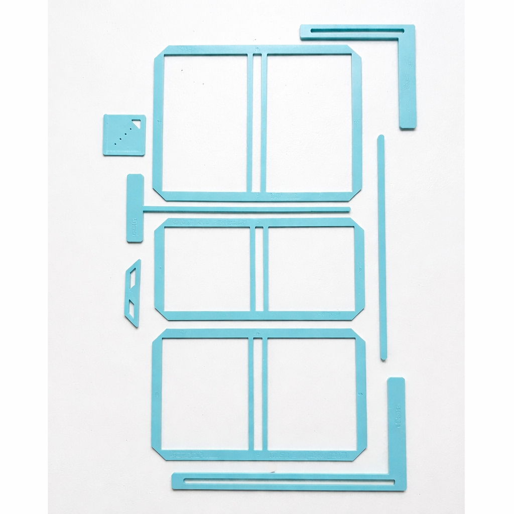 Kit Encadernação Capas 9 Peças | Gabarito Completo para Scrapbook e Cadernos