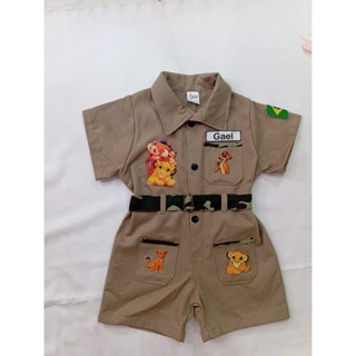 macacão  infantil selva leão em Oferta na Shopee