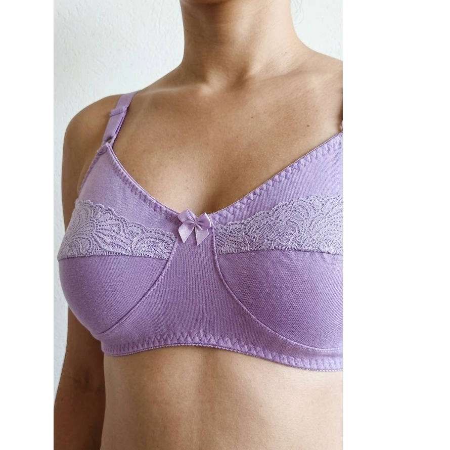 Sutiã de Algodão com Renda Conforto Alças Reforçadas 3051 em Oferta na Shopee