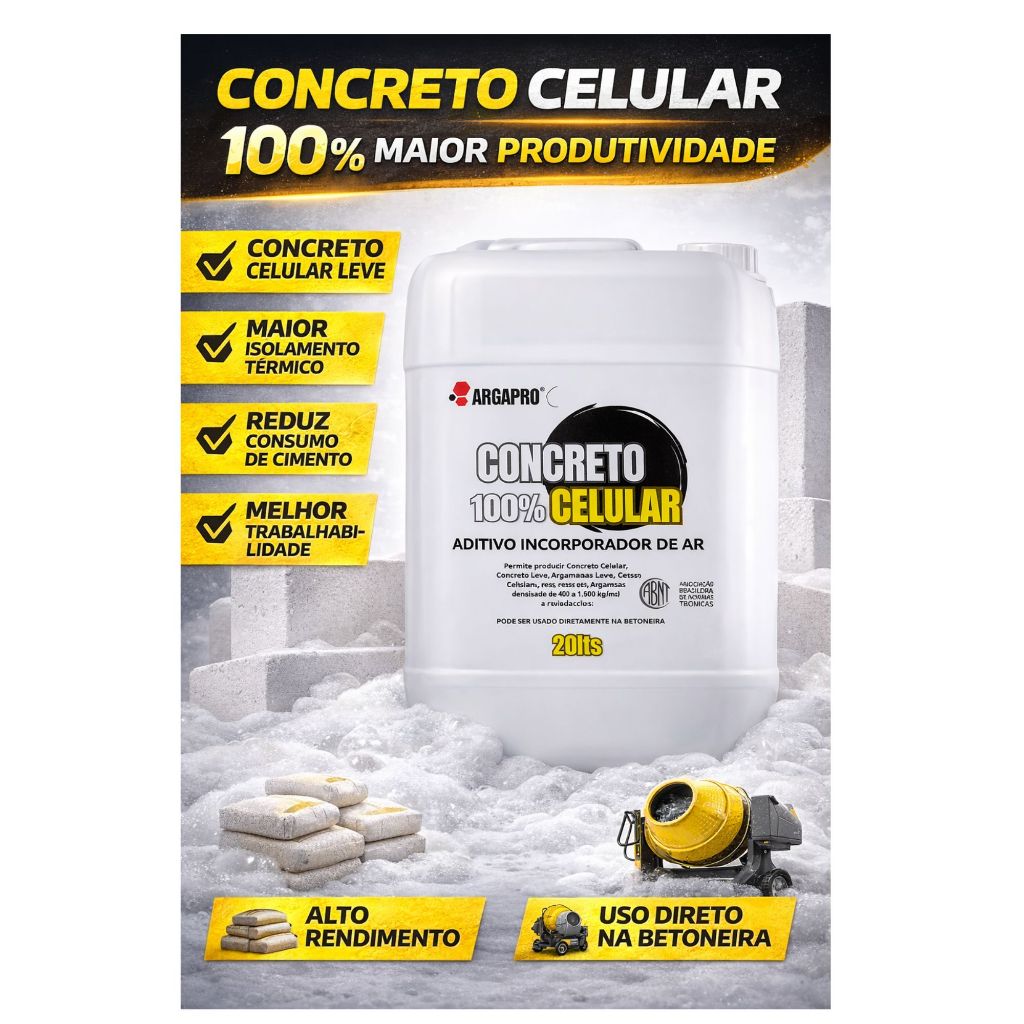 Aditivo concreto celular industrial 20lts