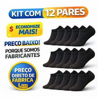 Kit 12 Pares Meia Soquete Cano Curto Caminhada Dia a Dia Academia Diversas Cores Preto Branca 38 Ao 44  Direto Fábrica