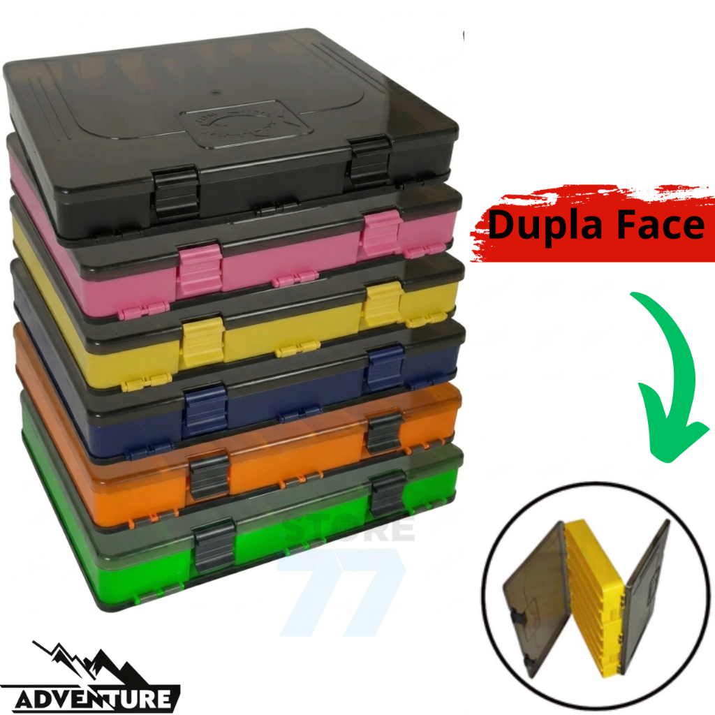 Estojo Pesca Para Iscas Artificiais Coloridos Duplo De Pesca  Pescador profissional em Oferta na Shopee