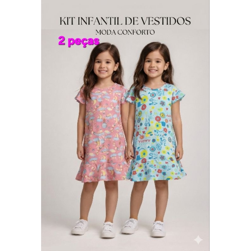 kit 2 Vistido infantil.