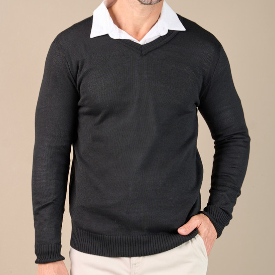 Blusa Masculina Basica V Sueter Trico Lã Inverno Uniforme Homem Frio - 100117