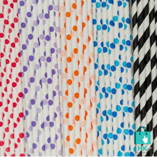 Kit Canudo Colorido Papel Grosso Biodegradável | Drinks, Festa, Bolo em Oferta na Shopee