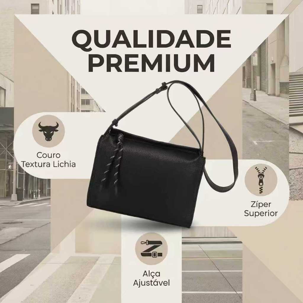 Bolsa Feminina Transversal L0060 Elegante Estruturada Pequena Média Alça Ajustável Casual Social em Oferta na Shopee