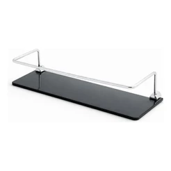 Porta Shampoo Retangular Prateleira Reta Fumê Cor Preto 30x10 Para Cozinha Ou Banheiro
