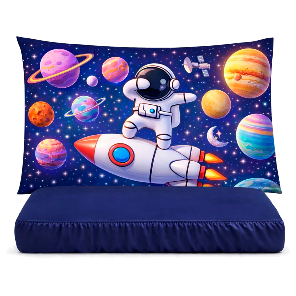 Jogo de Cama Solteiro 2 Peças 400 Fios Infantil Temático Cama Box Macio Com Elástico