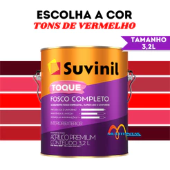 Tinta Acrílica Fosco 3,2l Tons De Vermelho Parede Toque Fosco Completo Suvinil