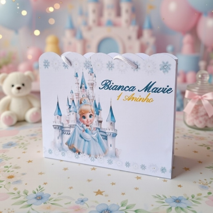Sacolinha CINDERELA BABY Personalizado Sacolinha Lembrancinha Aniversário CINDERELA PEGUE E MONTE