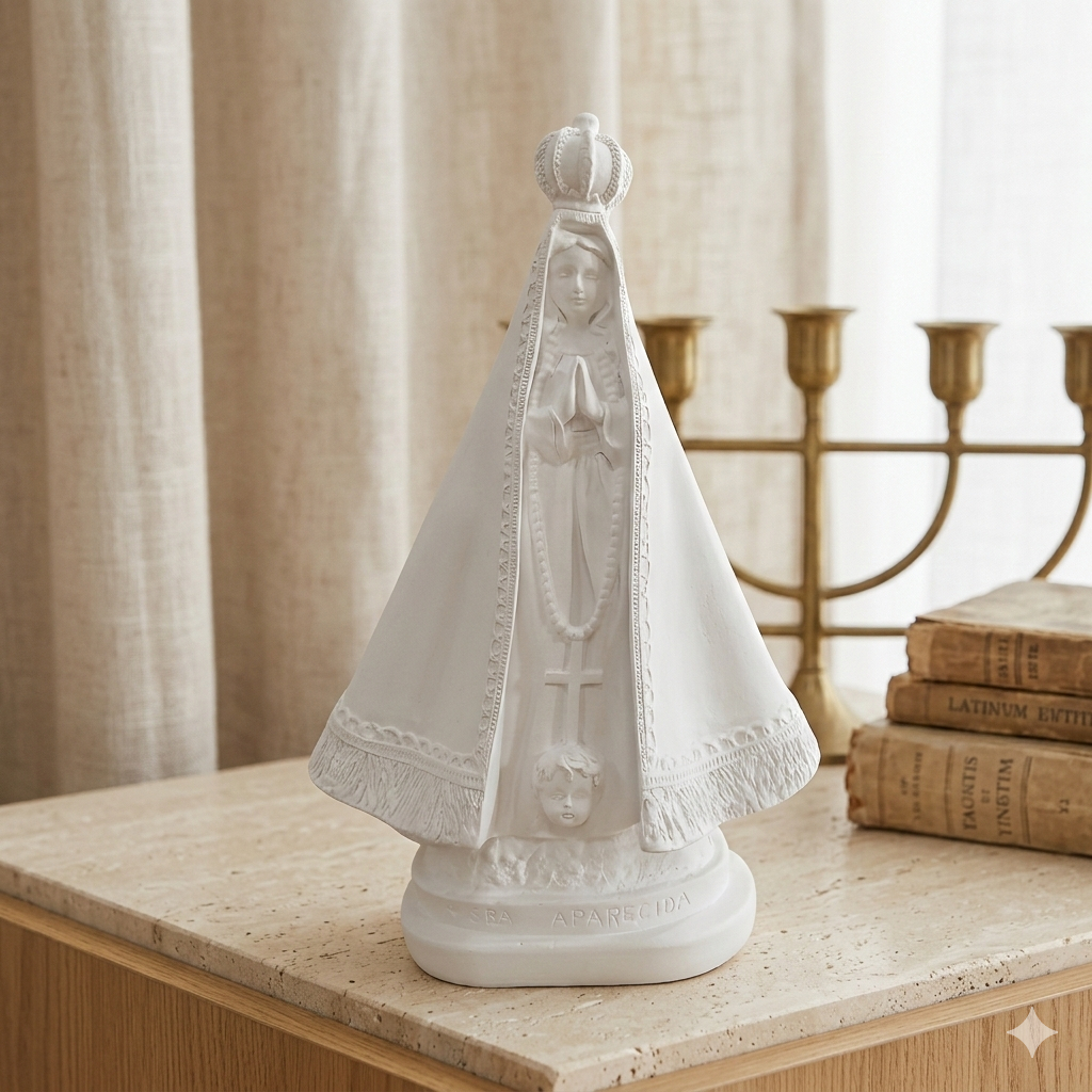 Kit 2 4 ou 6 Nossa Senhora Aparecida 28cm Gesso Cru Branco Imagem Sacra Para Pintar Artesanato Católico