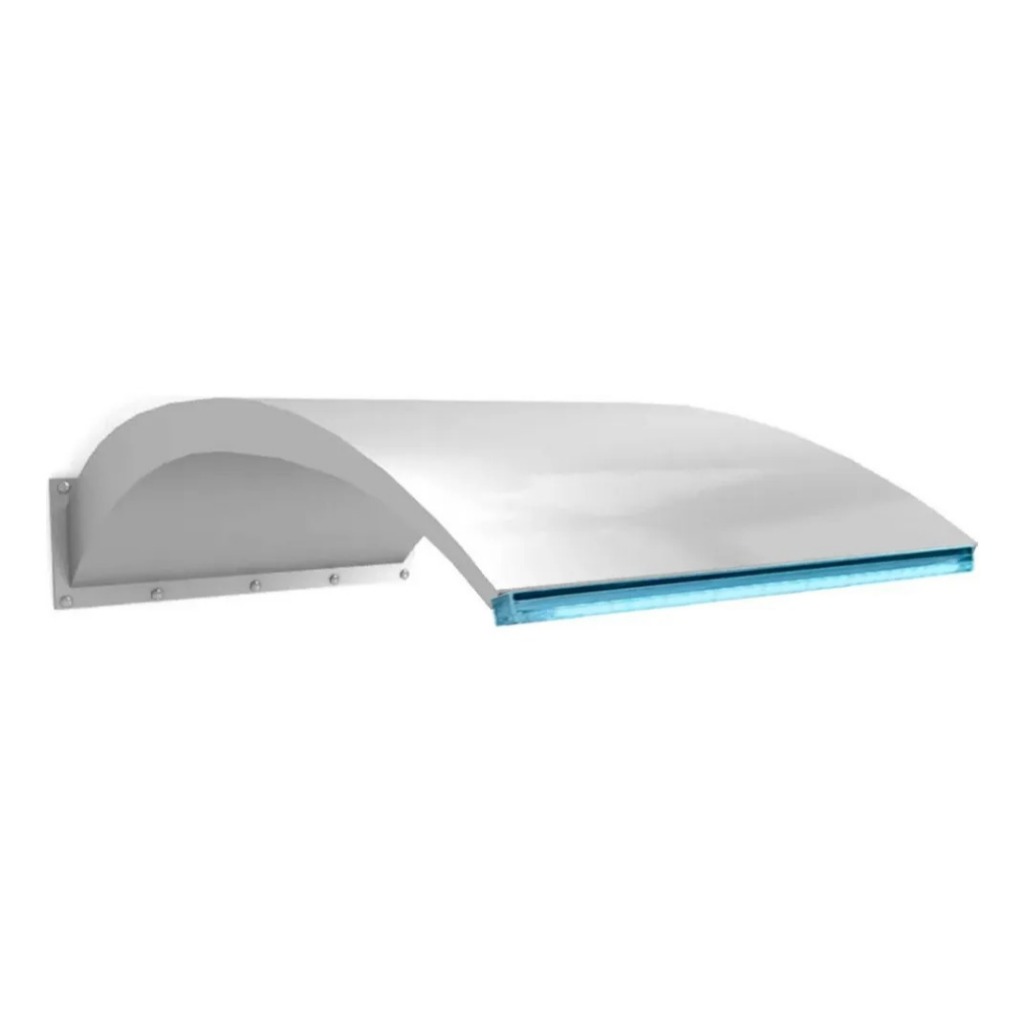 Cascata Wave Wall Piscina 50x50 Cm Inox Led + Controladora Inox 304