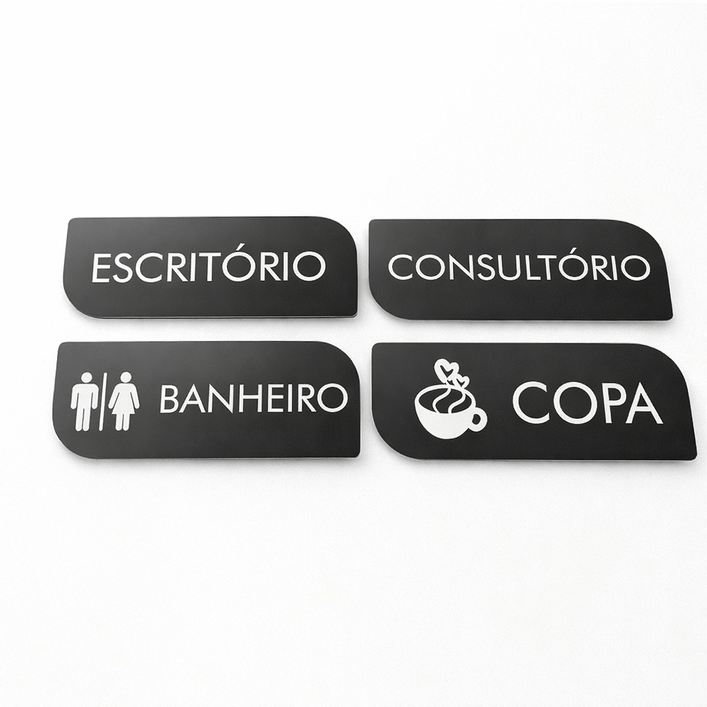 Placa De Sinalização Em Acrílico Para Portas Super Luxo Plaquinhas em Oferta na Shopee