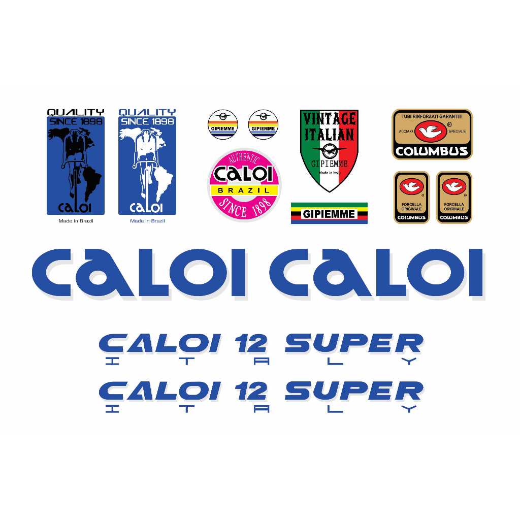 Adesivos Bicicleta Caloi 12 Super Italy Azul