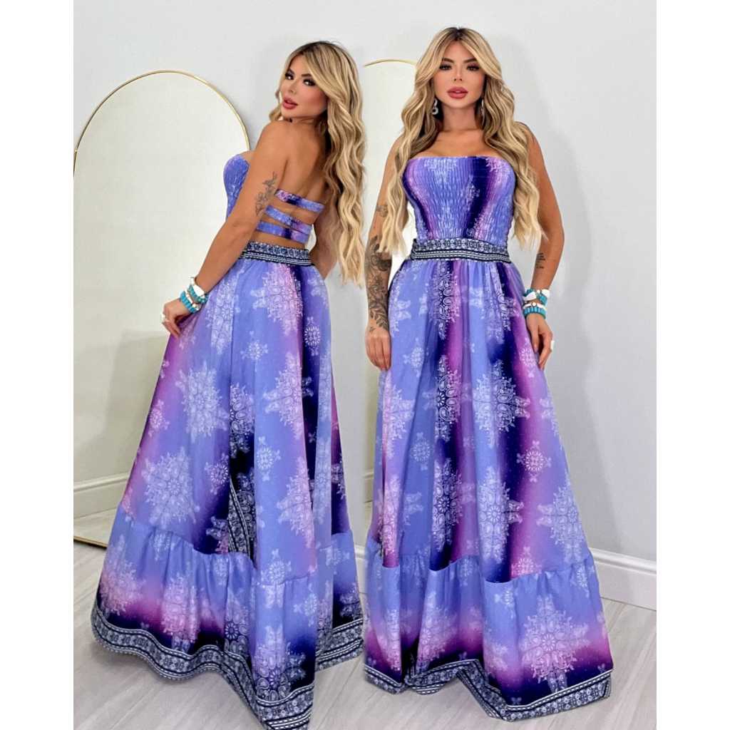 Vestido Feminino Tomara Que Caia Elastex Estilo Indiano Costa Com Elástico