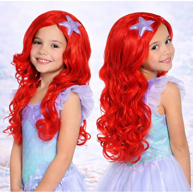 Peruca Ariel infantil Vermelha Trança fundo mar festa decoracao Fantasia halloween - Envio imediato em Oferta na Shopee