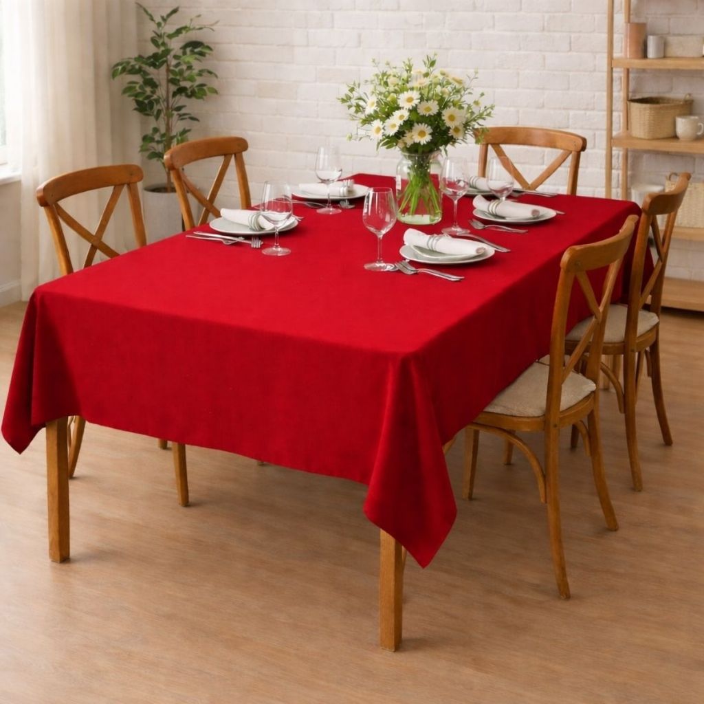 Toalha de Mesa Tecido Oxford Várias Medidas 4/6/8/10/12 Lugares Com Bainha