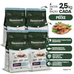 Kit 2 Ração Bionatural Sensitive Peixe Cães Pequenos 2,5kg
