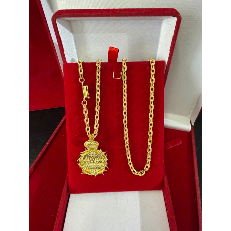 Colar cadeado 4mm 70cm de moeda antiga idêntico a ouro pingente Santa ceia