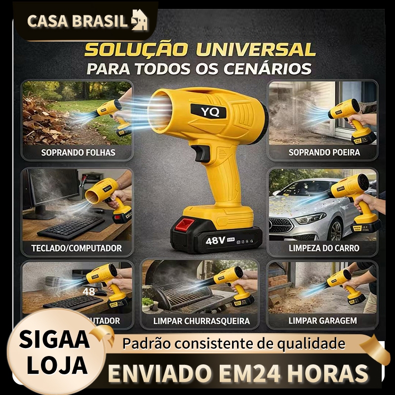 Soprador Turbo Portátil Recarregável 48v Com 1 Baterias Potente Soprador De Folhas Limpeza Geral ofh em Oferta na Shopee