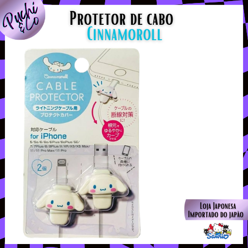 Protetor de Cabo para Celular Iphone Sanrio CINNAMOROLL (Importado Japão)