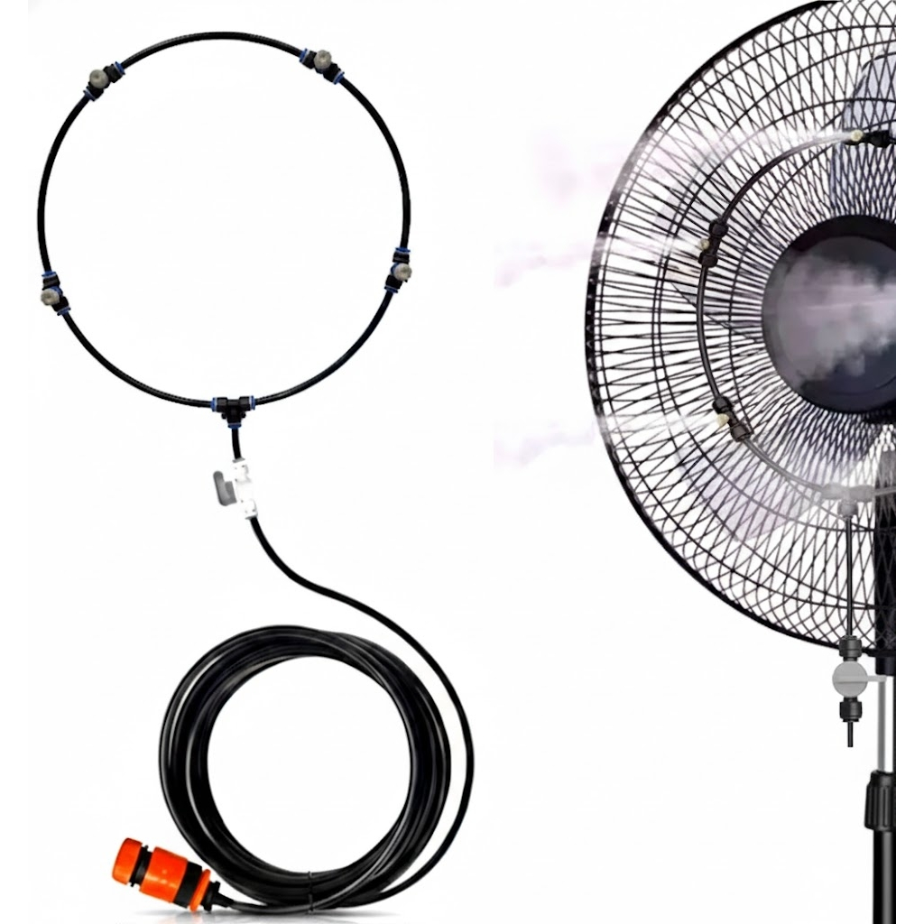 Kit De Névoa Resfriamento De Ventilador De Sistema Para Com Registro Abre Fecha