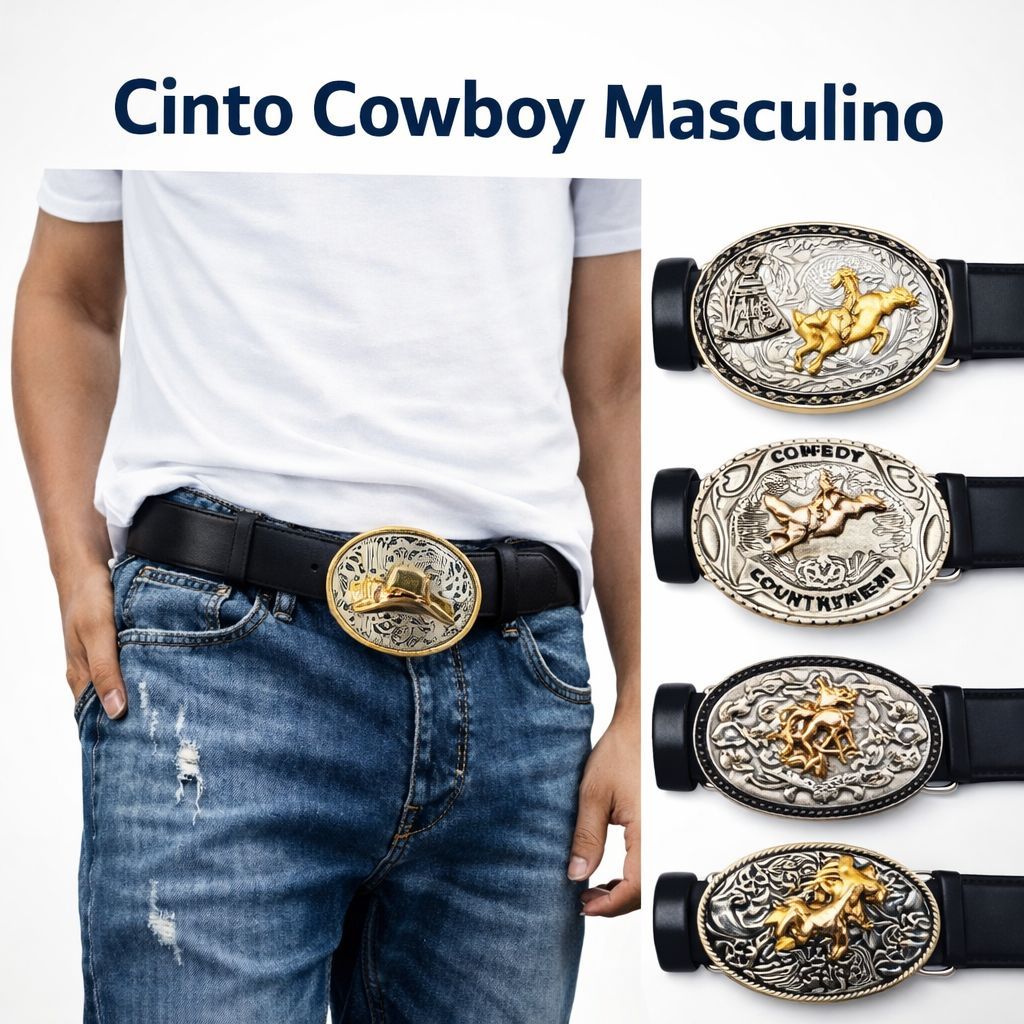 Cinto  Masculino Adulto Fivela Country Cowboy Rodeio em Oferta na Shopee