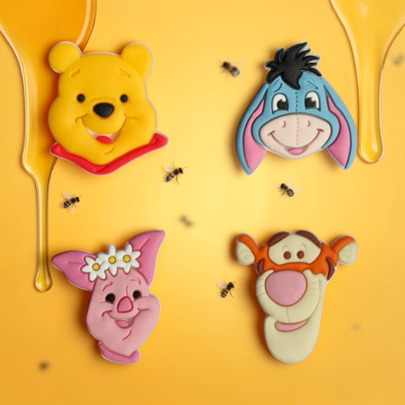 Kit Apliques Emborrachados Turma Ursinho Pooh | 8, 16 ou 24 Peças | Ideal para Laços, Lembrancinhas e Artesanato Criativ