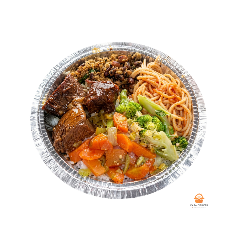 Prato Alumínio 750ml Marmita Delivery Reforçado Compatível Seladora - Marmita de alumínio, cozinha industrial