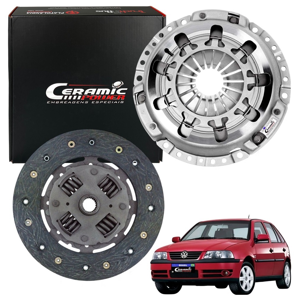 Kit Embreagem Lona Hd Motor Ap 1.8 2.0 1984 A 2009 Até 180cv Ceramic Power