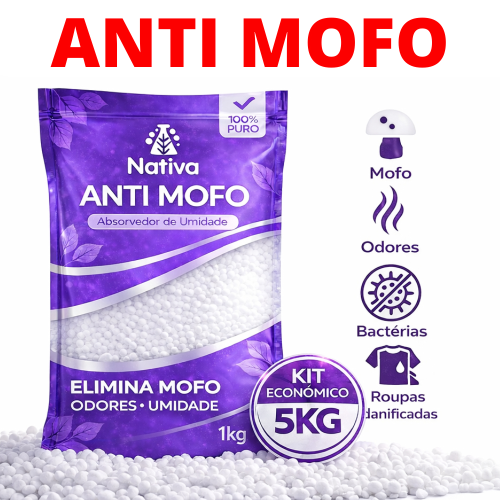 Anti Mofo Puro Alta Absorção de Umidade Elimina Cheiro de Roupas e Ambientes