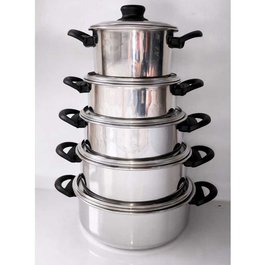 Imagem Jogo de Panelas 5 Peças Alumínio Polido Tradicional – Ideal para o Dia a Dia