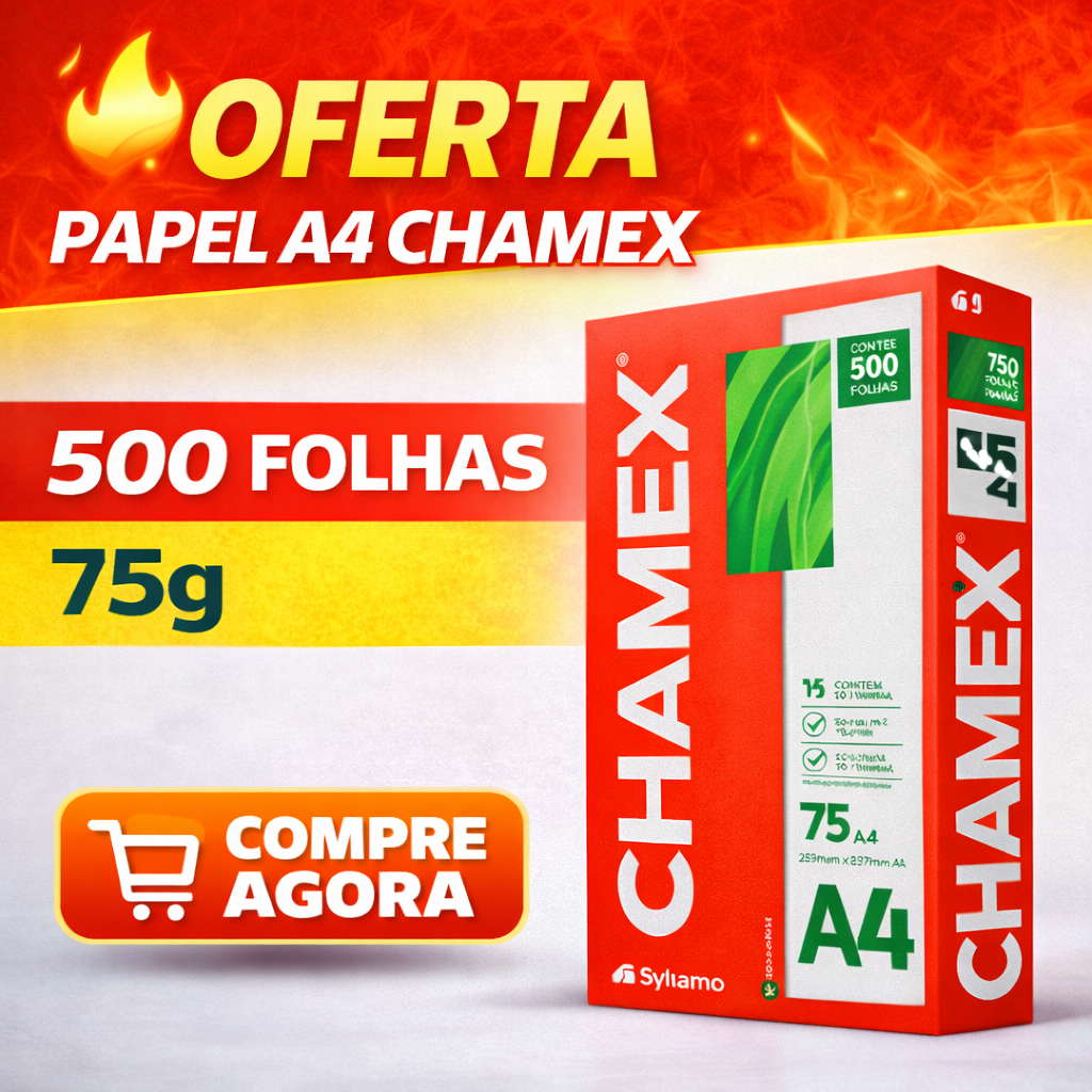 Papel Sulfite Chamex A4 Office 500 Folhas em Oferta na Shopee