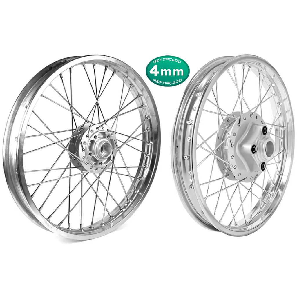 Par Roda Aro Raio 4mm Honda Ml 125 Cg 83 Á 99 Freio Á Disco