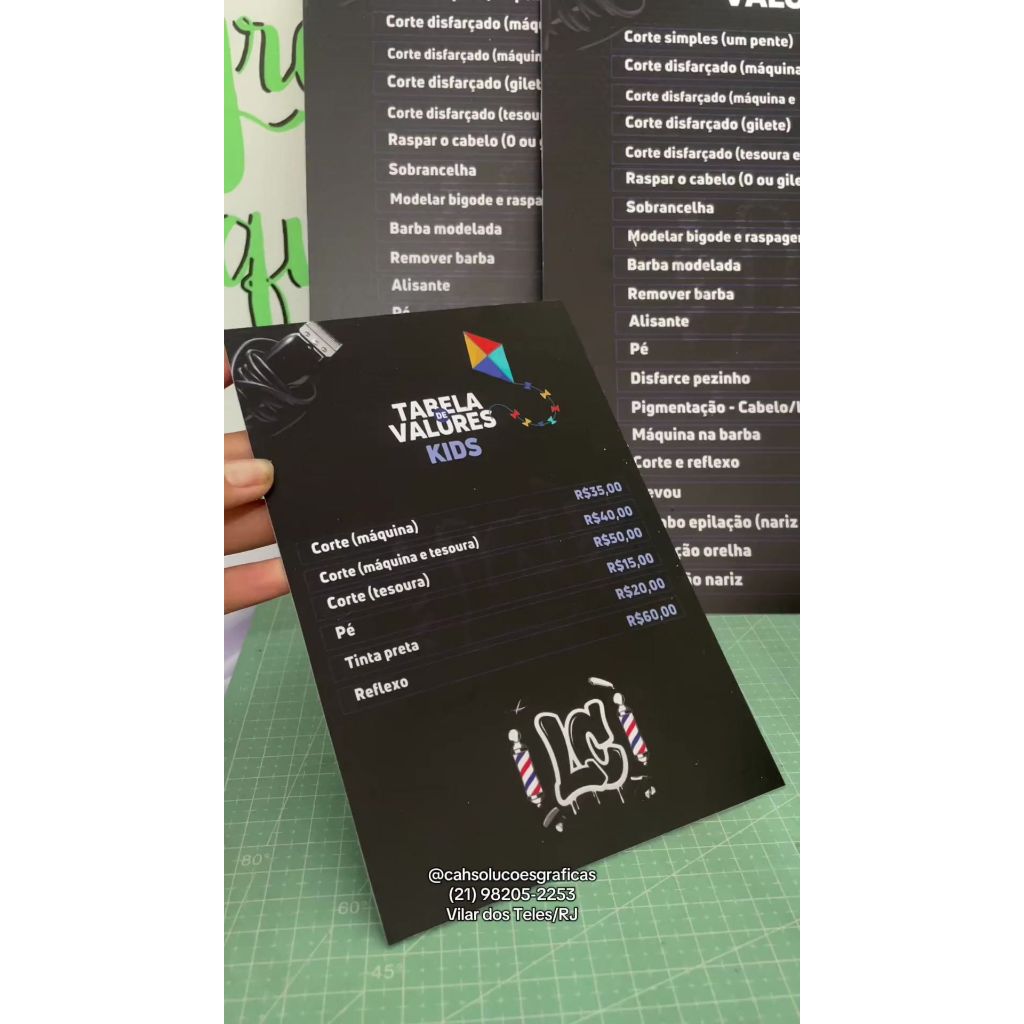 PLACA PS PERSONALIZADA 30x40 CARDÁPIO, TABELA DE PREÇOS, PLACAS PARA FESTA E ENDEREÇO **R$ 69,50**