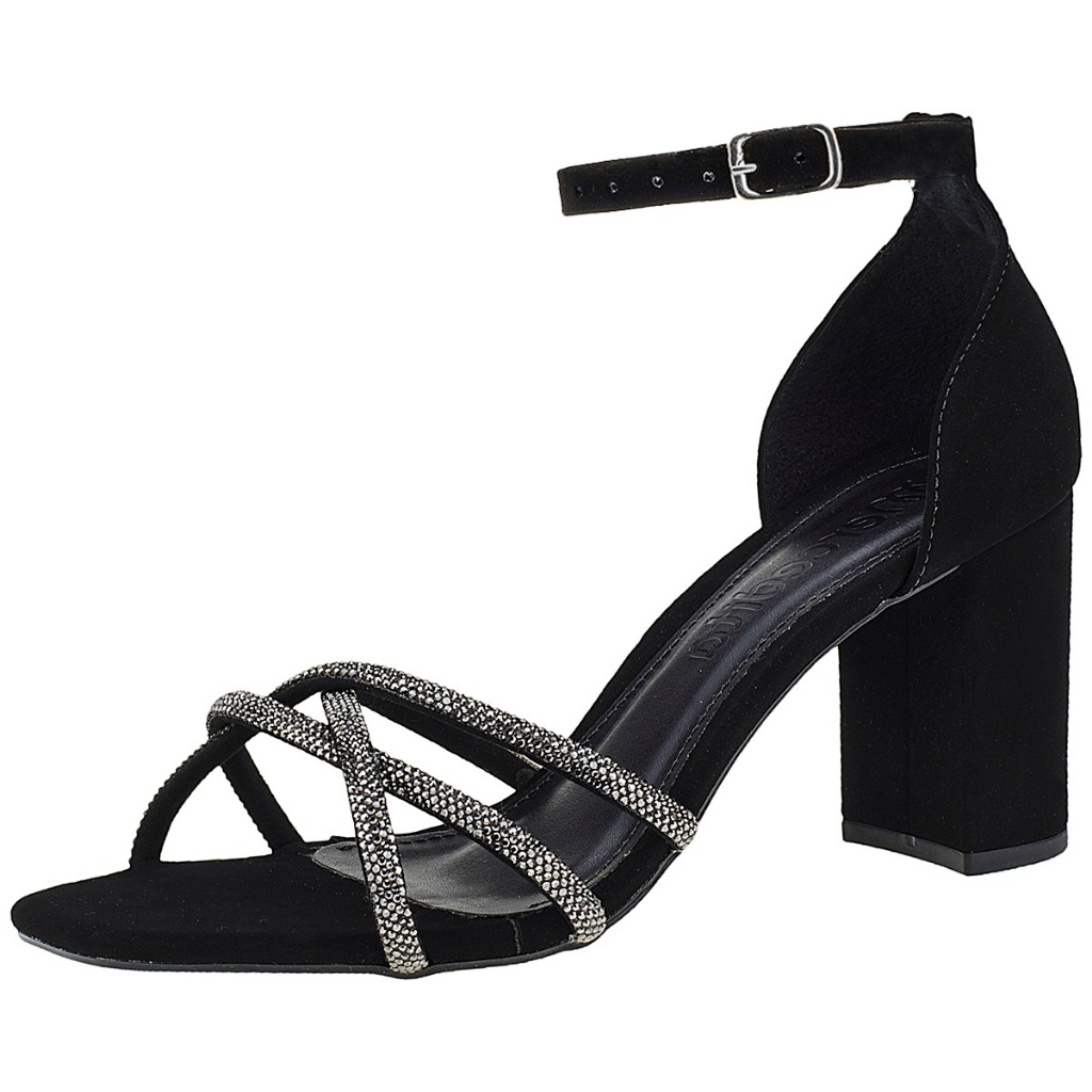 Imagem Sandália Feminina Salto Alto Shekinah By Mercedita Tiras Strass Original Confortável Lançamento