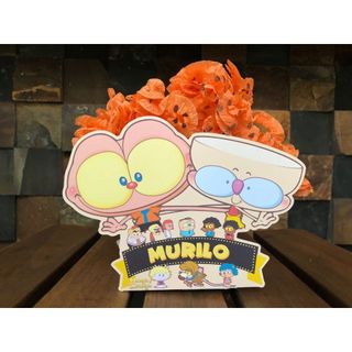 centro de mesa Mongo e Drongo | cachepô Mongo e Drongo | decoração Mongo e Drongo | aniversário Mongo e drongo | sacolin