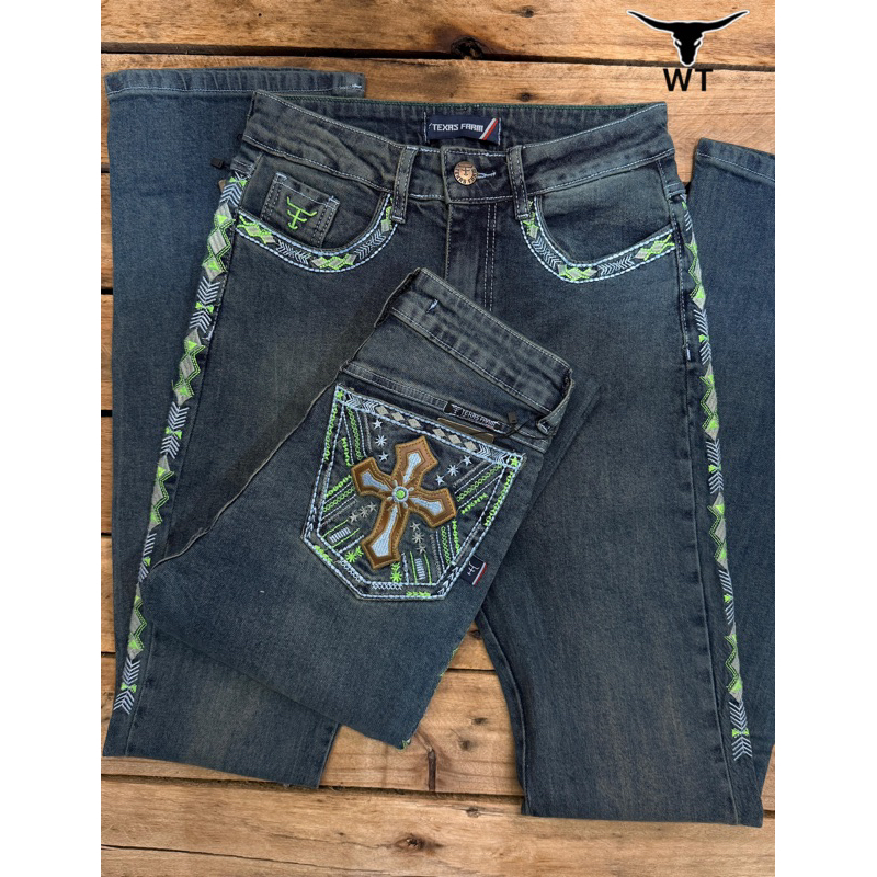 CALCA JEANS FEMININA COUNTRY  TEXANA TX WAY CALÇAS BORDADAS CALÇAS BOIADEIRA CALÇAS MODA COUNTRY em Oferta na Shopee