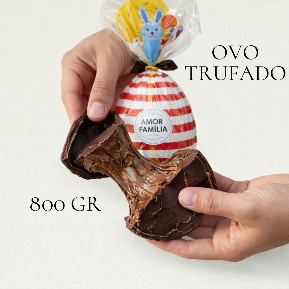 10 Ovo Trufado de Páscoa 800 gramas Chocolate Preto | Amor de Família | Atacado | Revenda