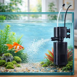 FILTRO BOMBA INTERNO SUBMERSO COM BOMBA AERADOR DE OXIGENIO 400L/H PARA AQUÁRIOS ATÉ 40 LITROS PUMP em Oferta na Shopee