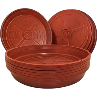 Kit 12 Prato Vaso De Planta Coletor Água Plástico Marrom Com Furos Suspenso - Pequeno Médio Grande em Oferta na Shopee