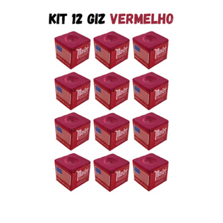 Kit 12 Giz Vermelho de sinuca - Bilhar Master Profissional Original para Taco de Sinuca em Oferta na Shopee