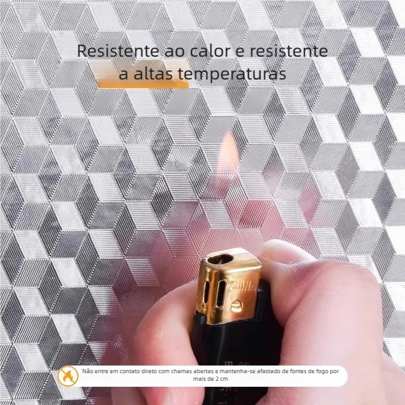 Adesivo ALUMINIO Resistente a Água Óleo Fogo - Cozinha com MEDIDAS Ajustáveis