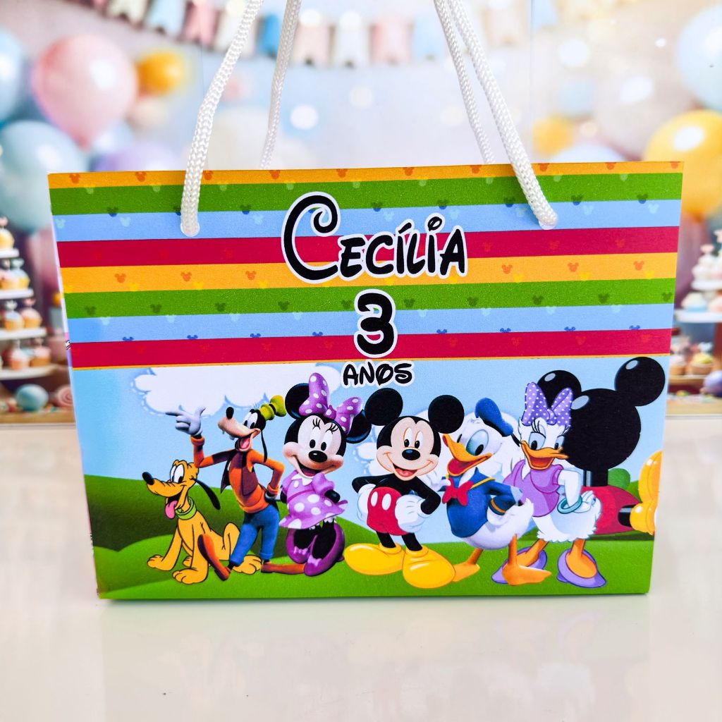 Sacolinha Surpresa personalizada TURMA DO MICKEY - Personalizados SACOLAS TURMA DO MICKEY  -  PEGUE E MONTE