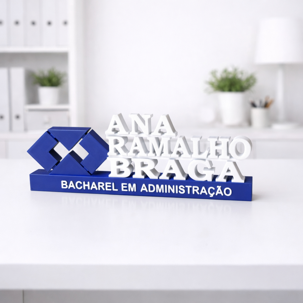 Letreiro de mesa decoração escritório e home office personalizado profissão Administração