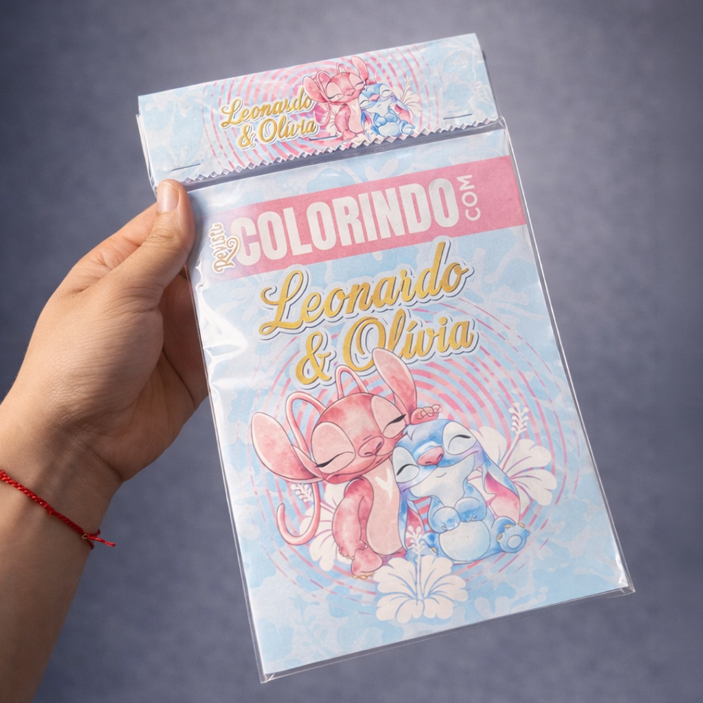 Livro para Colorir com tag Premium Personalizado Capa Brilho, Para Festas Infantis