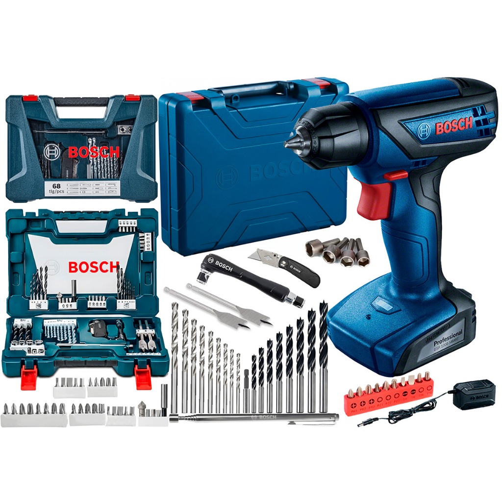 Furadeira E Parafusadeira 12v 1/4'' Gsr1000 Profissional Bosch + Kit Maleta Com 79 Peças em Oferta na Shopee